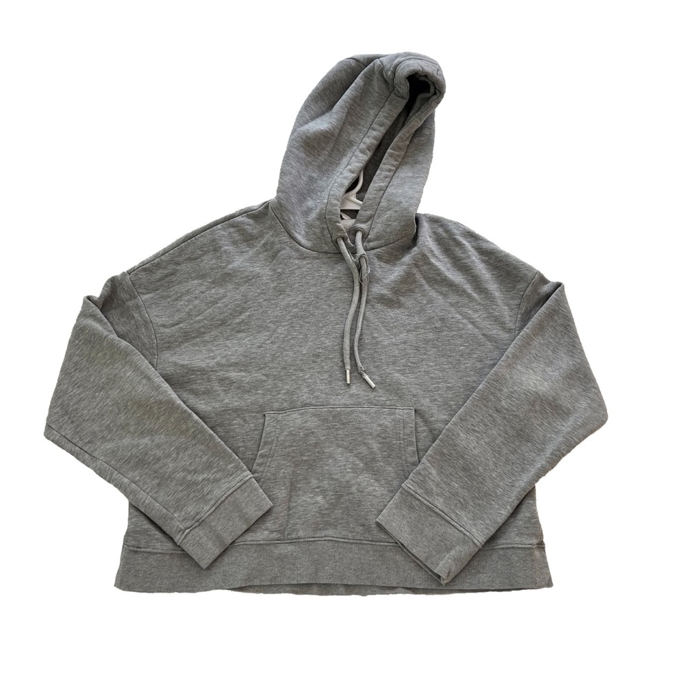 h & m cropped grey hoodie